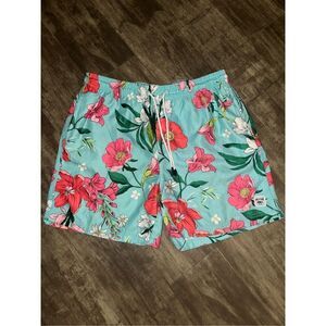 Spicy Tuna Swim trunks men’s size Large Hawaiian floral swimwear